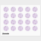 Sticker Rond Bows mignonnes violet Anniversaire Fête Favoriser (Feuille)