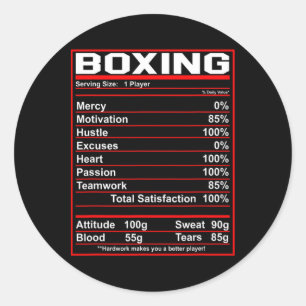 Sticker Rond Boxe amusante Boxer de la valeur nutritive