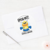 Sticker Rond Boxe Canard Abus d'enfants (Enveloppe)