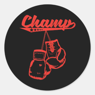 Sticker Rond Boxe Champ
