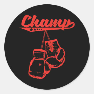 Sticker Rond Boxe Champ