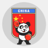 Sticker Rond Boxe Chine Panda (Devant)