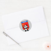 Sticker Rond Boxe Chine Panda (Enveloppe)