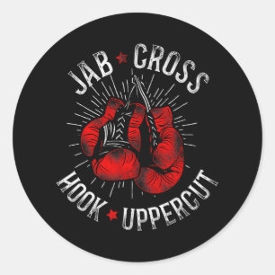 Sticker Rond Boxe crochet croisé Jab Uppercut