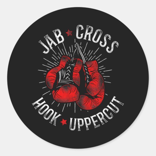 Sticker Rond Boxe crochet croisé Jab Uppercut (Devant)
