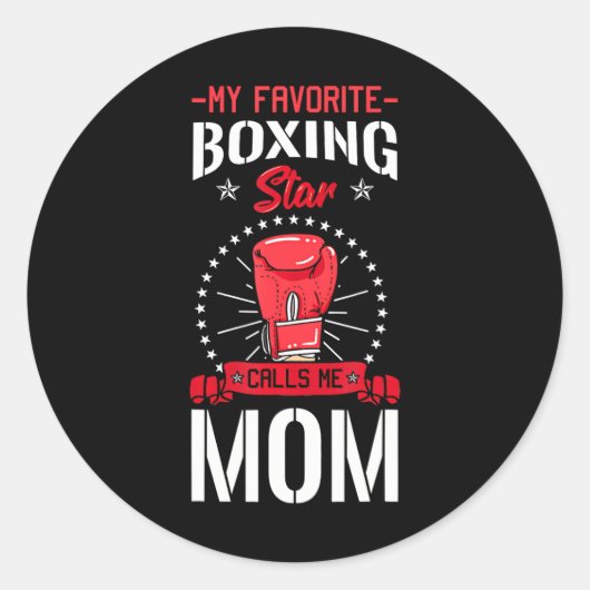 Sticker Rond Boxe de boxe Gants Maman Entraîneur Fête des Mères (Devant)