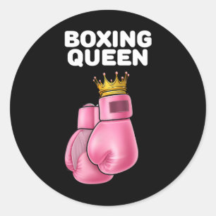 Sticker Rond Boxe de boxe Queen femmes Boxer filles Boxer Boxer
