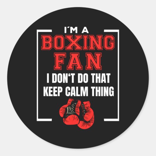 Sticker Rond Boxe Dit Pour Boxer Et Ventilateurs Pendant Boxe (Devant)