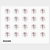 Sticker Rond Boxe féminine rose pâle (Feuille)