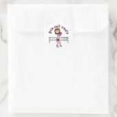 Sticker Rond Boxe féminine rose pâle (Sac)