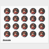 Sticker Rond boxe jeune garçon (Feuille)