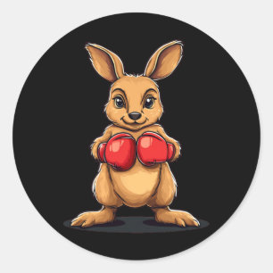 Sticker Rond Boxe Kangaroo Pour Un Coup De Fil