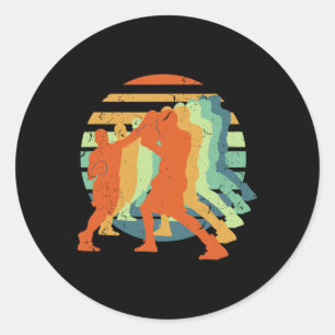 Sticker Rond Boxe, Kickboxing, Muay Thai, Hommes Garçons Comt S