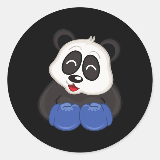 Sticker Rond Boxe - Ours Panda (Devant)