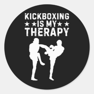 Sticker Rond Boxe pieds-poings drôle pour hommes femmes Entraîn
