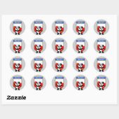 Sticker Rond Boxe Pologne Panda (Feuille)