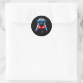 Sticker Rond Boxe Pug Chien Kickboxing Cool (Sac)