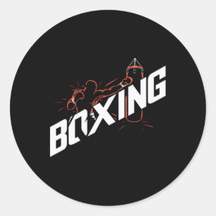 Sticker Rond Boxe Punching Byg Boxe Kickboxing Amateur de Boxe