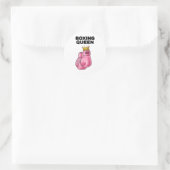 Sticker Rond Boxe Queen Femen Boxing Girls Boxer Boxer 1 (Sac)