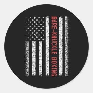 Sticker Rond Boxe Re-knuckle Drapeau Américain 4 Juillet Femmes