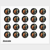 Sticker Rond Boxe rétro (Feuille)