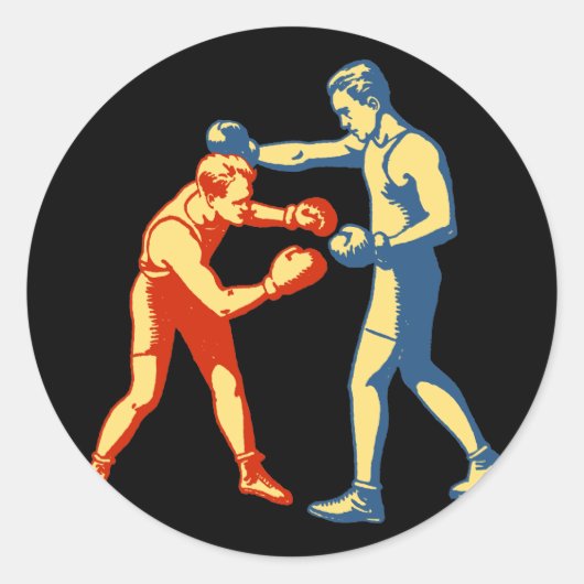 Sticker Rond Boxe rétro (Devant)