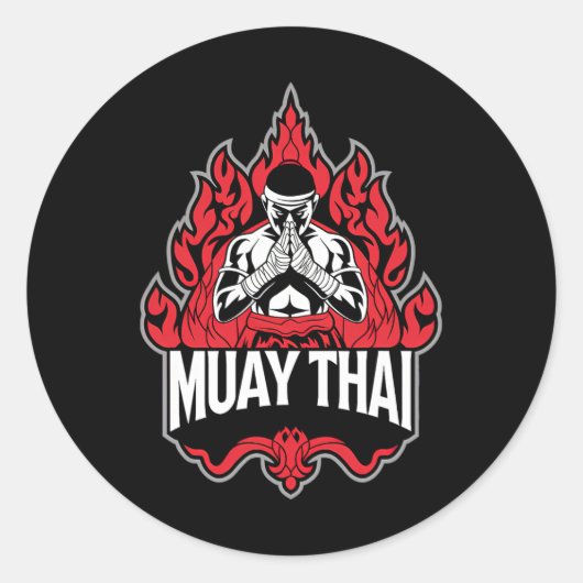 Sticker Rond Boxe thaïlandaise Muay 1 (Devant)