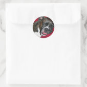 Sticker Rond Boxer américain (Sac)