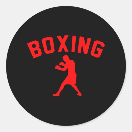 Sticker Rond Boxer Boxer Boxer Ventilateur Boxing Trainer Boxer (Devant)