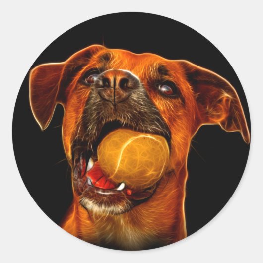 Sticker Rond Boxer Dog Art Moderne (Devant)