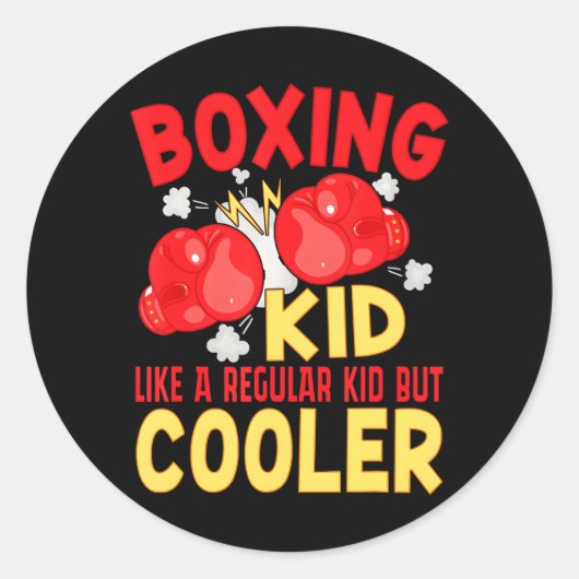 Sticker Rond Boxer Enfant Comme Un Enfant Régulier Mais Boxer G (Devant)