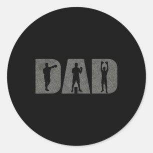 Sticker Rond Boxer Fête des pères Boxer Lover Box Cadeau