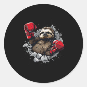 Sticker Rond Boxer Gants de boxe de l'amant de la fentes Kickbo
