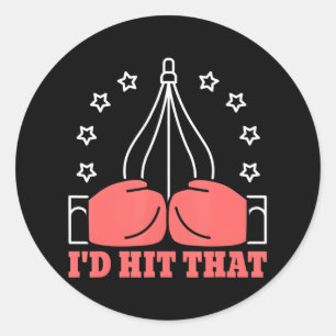 Sticker Rond Boxer Knockout Punch Sports Combattez Boxer Gants