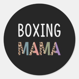 Sticker Rond Boxer Mama Boxer Cadeau Femme - Drôle Boxer Maman