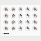 Sticker Rond Boxer Noel (Feuille)