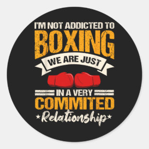 Sticker Rond Boxer Ring Gants Boxer Sport Entraîneur
