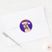 Sticker Rond Boxer Santa Hat (Enveloppe)