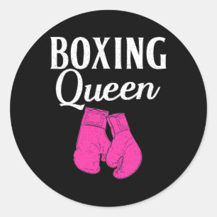 Sticker Rond Boxer sport Queen Boxer