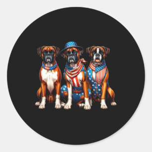 Sticker Rond Boxers Patriotique 4 juillet États-Unis Drapeau Am