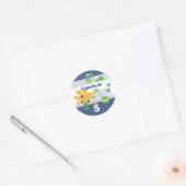 Sticker Rond Boy Dinosaur Jurassic fête d'anniversaire (Enveloppe)