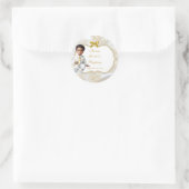 Sticker Rond Boy Ethnic Baptism Communion Blanc & Or (Sac)
