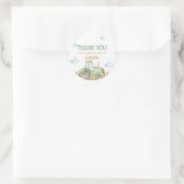 Sticker Rond Boy Green Tractor ferme fête d'anniversaire (Sac)