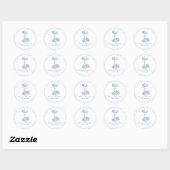 Sticker Rond Boy Koala Bear Baby shower bleu (Feuille)