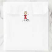 Sticker Rond Boy Red Uniform Soccer (Sac)