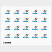 Sticker Rond Boy Sailor in Boat (Feuille)