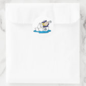 Sticker Rond Boy Sailor in Boat (Sac)