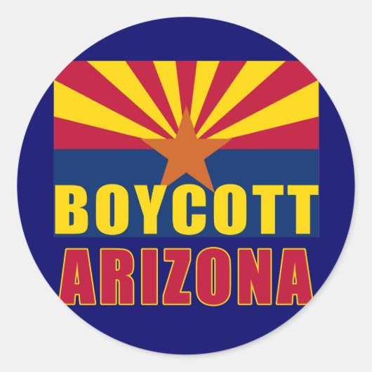 Sticker Rond BOYCOTT ARIZONA Tshirts, Boutons, Sweat - shirt à  (Devant)