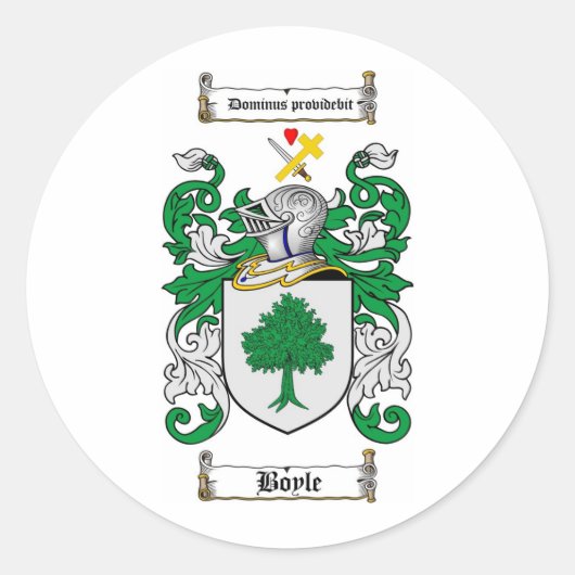 STICKER ROND BOYLE FAMILLE CREST - BOYLE COAT D'ARMES (Devant)