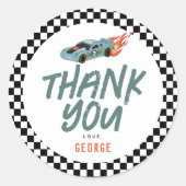 Sticker Rond Boys Two Fast Racing 2nd Birthday Favoriser (Devant)